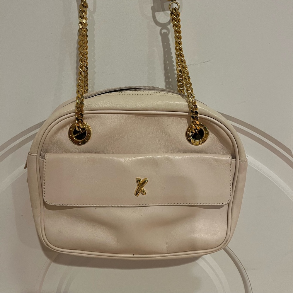 Paloma Picasso cross body handbag with gold chain and hardware